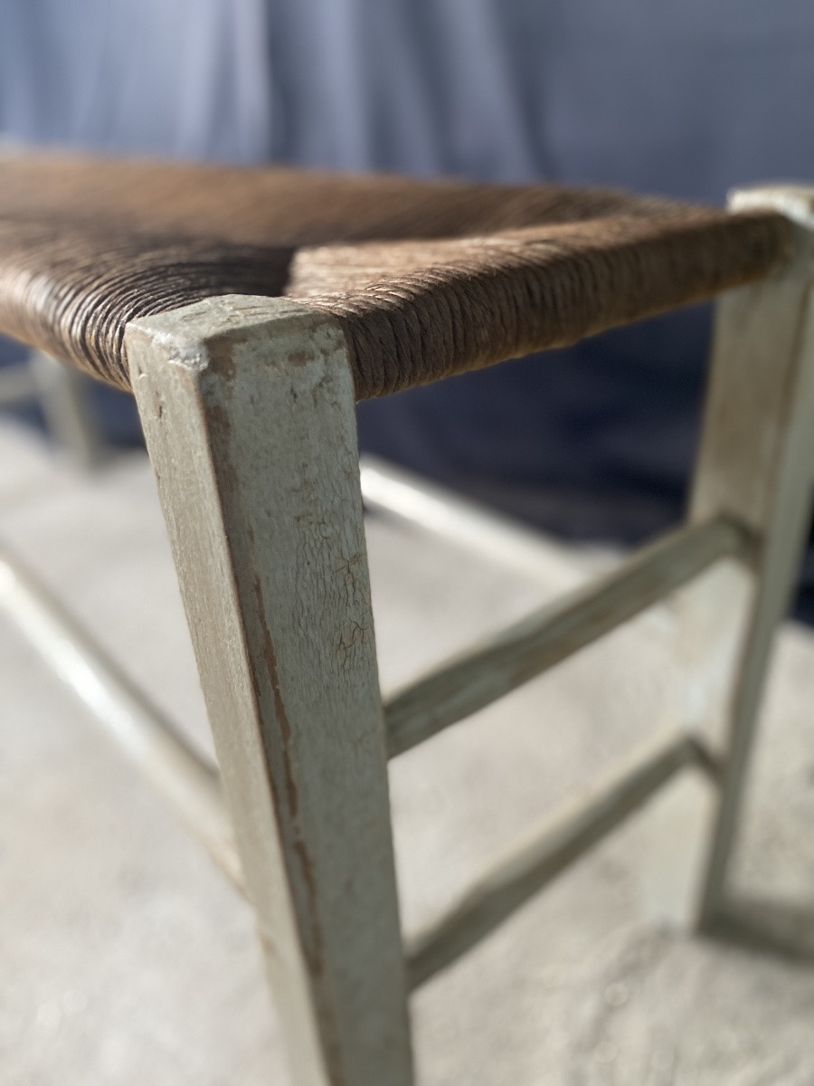 Straw Bench And Patinated Woodwork (18th Century) Special Price Of The Day -photo-4