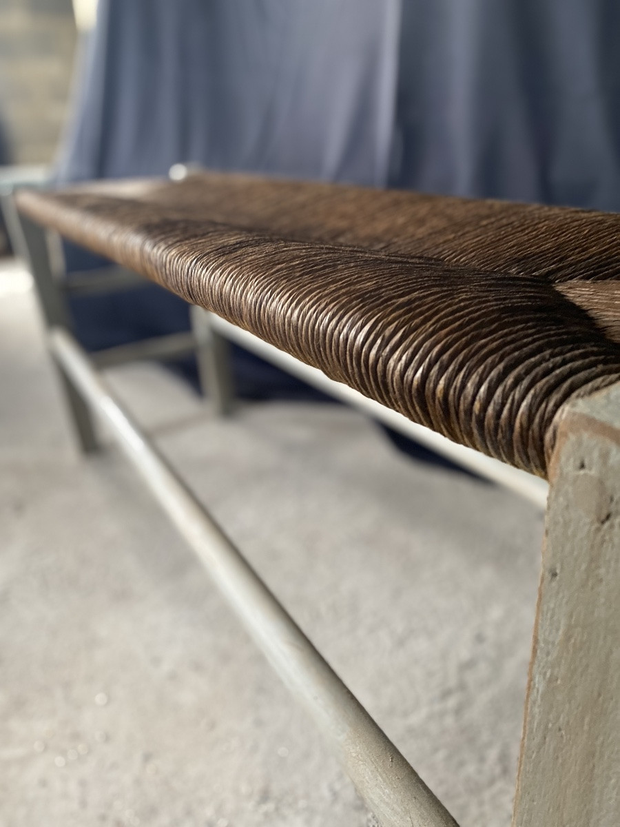 Straw Bench And Patinated Woodwork (18th Century) Special Price Of The Day -photo-8