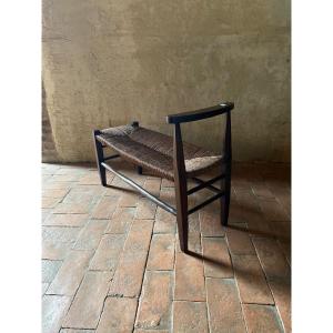 Cantou (fireplace) Bench In Waxed Cherry Wood From The 18th Century South Of France