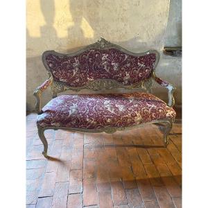 Louis XV Sofa Dating From The 19th Century Beautifully Patinated