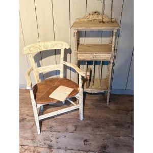 19th Century Provencal Cane Armchair With Patina