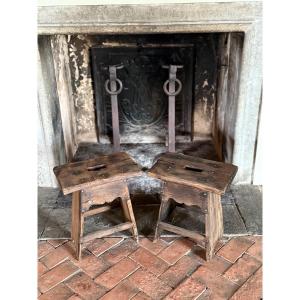 Pair Of 19th Century Stools, Fine Italian Model 