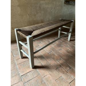 Straw Bench And Patinated Woodwork (18th Century) Special Price Of The Day 