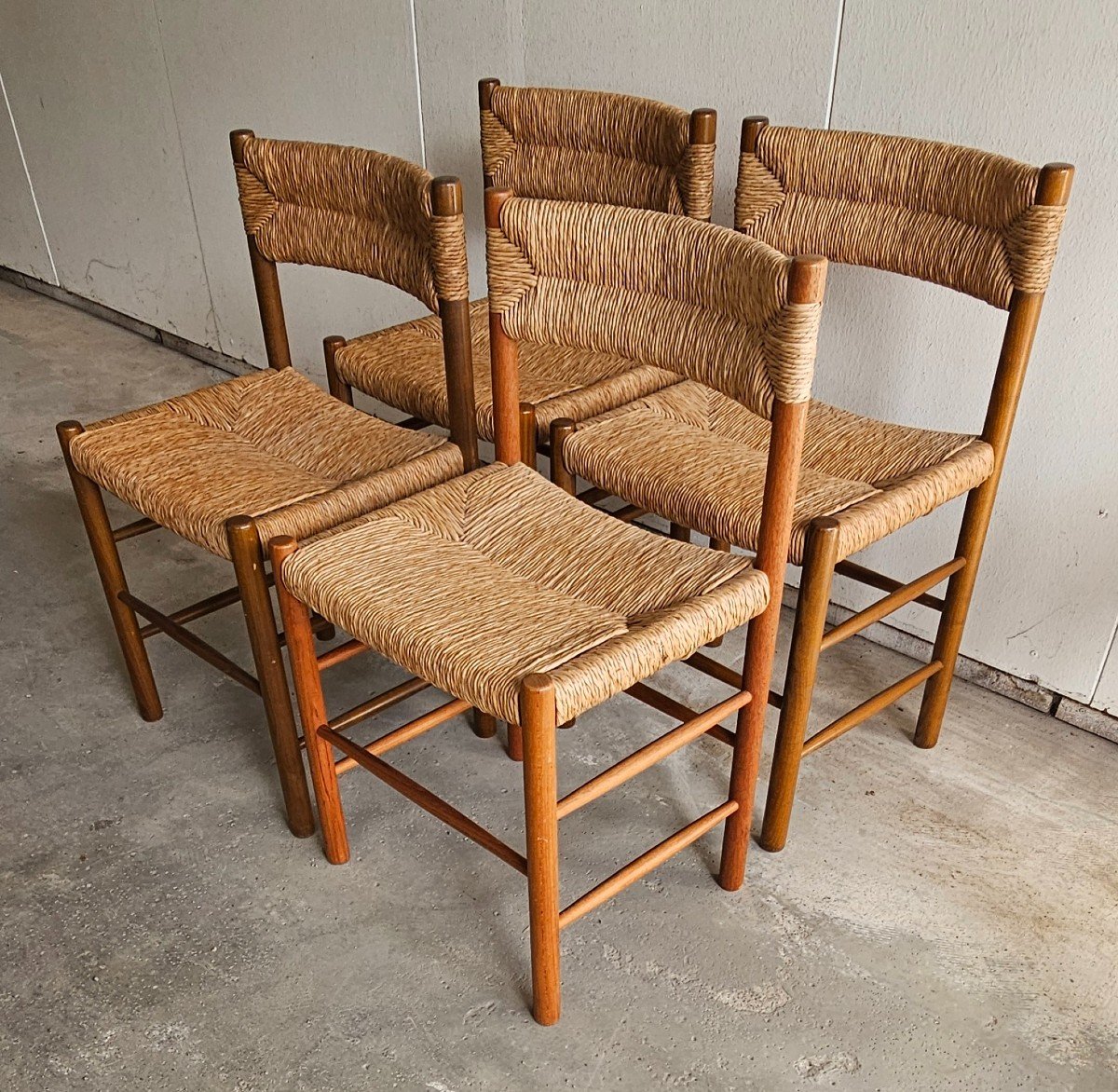 Robert Sentou Set Of 4 Dordogne Chairs, 1950