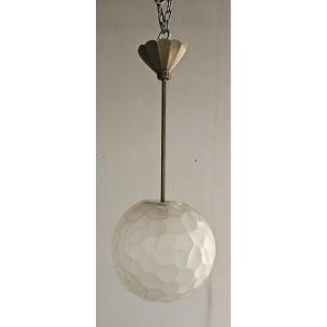 Genet And Michon, Glass Ball Chandelier, Art Deco, 1930.