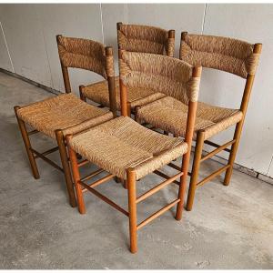 Robert Sentou Set Of 4 Dordogne Chairs, 1950