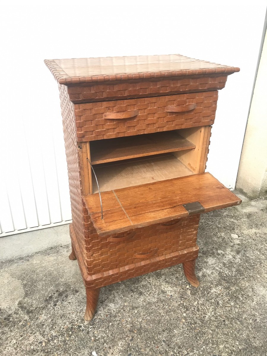 Oak Secretary From The 40s.-photo-4