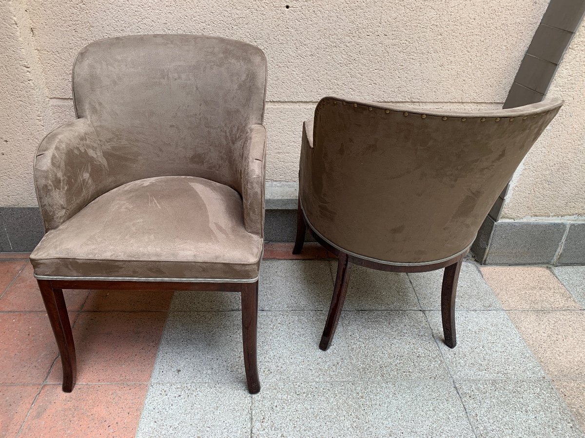 Pair Of Art Deco Armchairs-photo-2