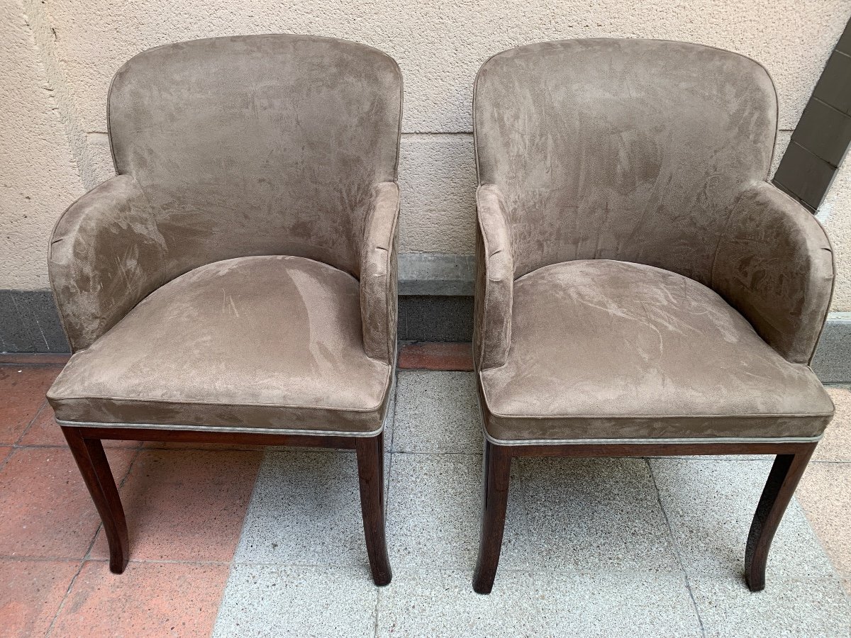 Pair Of Art Deco Armchairs