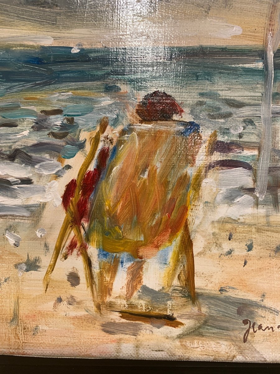 Jean Jacques René, Gray Sky Over The Sea, Oil On Canvas.-photo-1