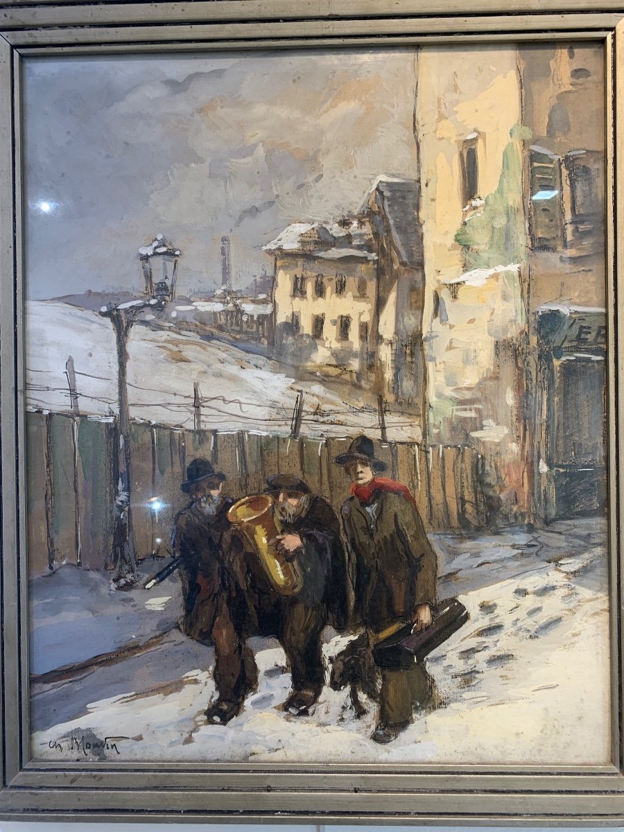 Charles Blondin ,Montmartre, Gouache 