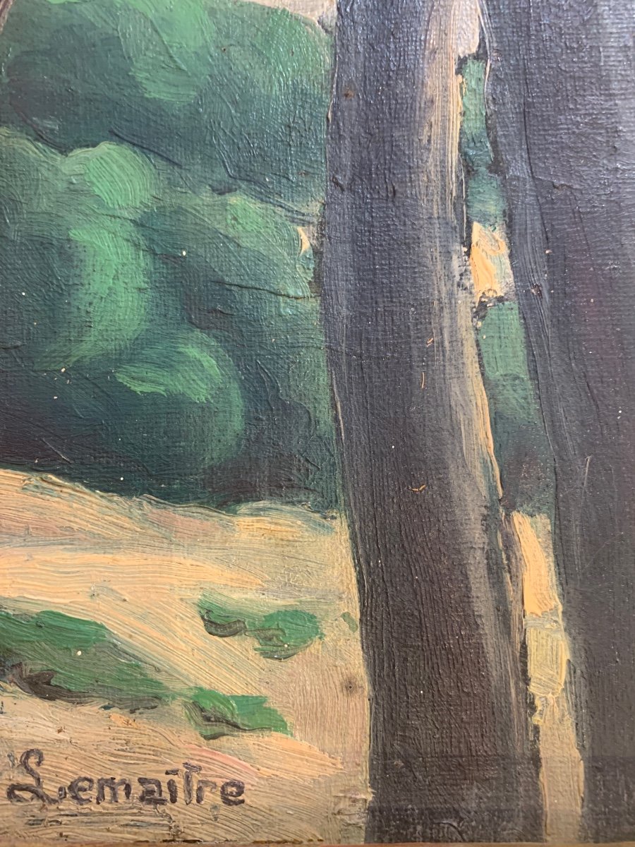 Oil On Canvas, The Umbrella Pines, Albert Lemaitre -photo-2