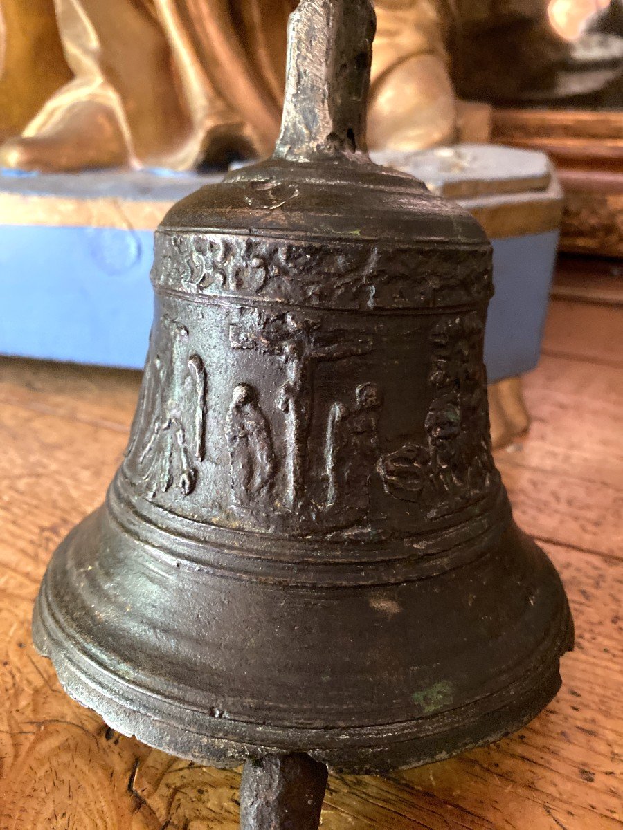 Small Bronze Bell - Black Madonna Of Puy-en-velay - Religious, Crucifixion - Haute Epoque-photo-8