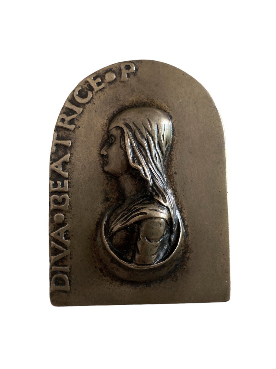 Plaquette En Bronze – Portrait De Béatrice Portinari (dante) - Enfer – Italie – Haute époque