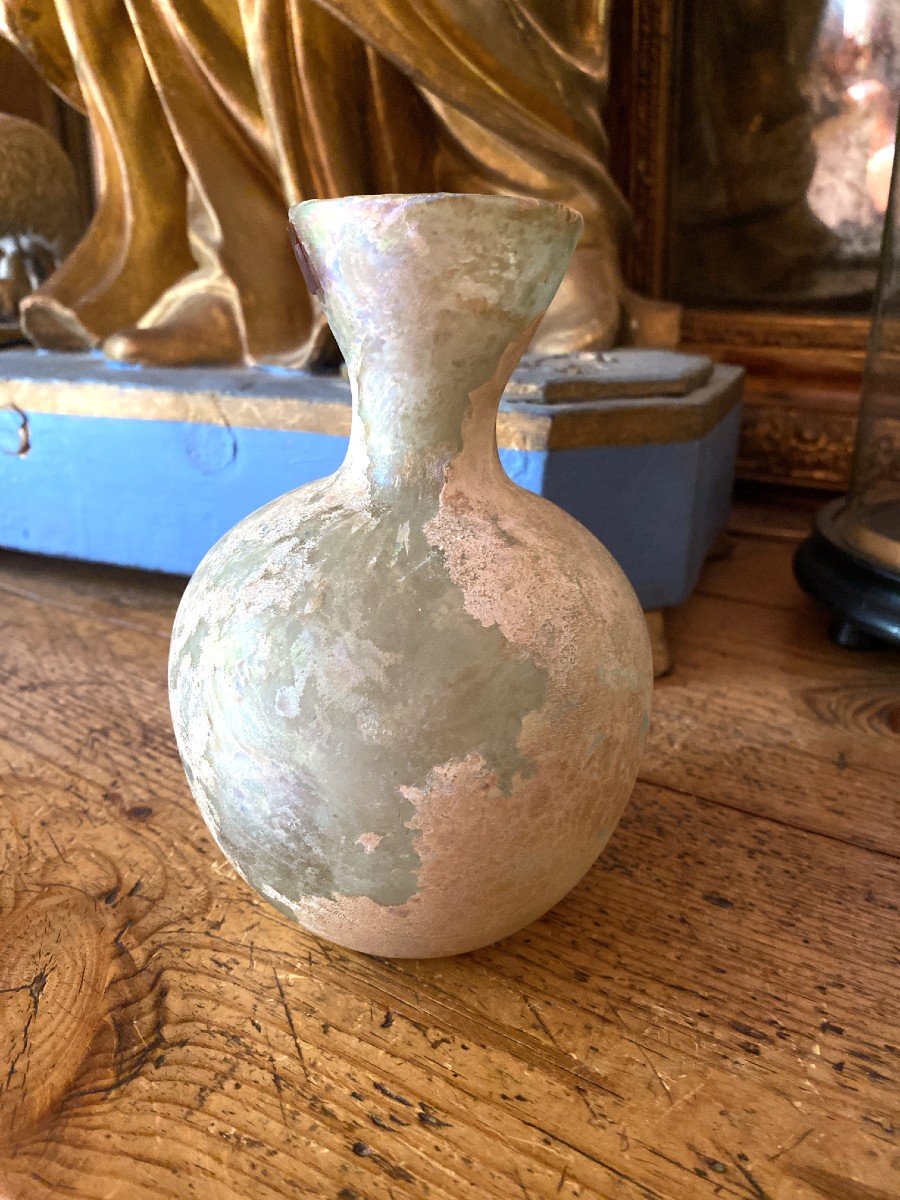 Artifact - Antiquity - Bottle With Globular Body In Iridescent Glass - Large Balsamaire - Empire -photo-4