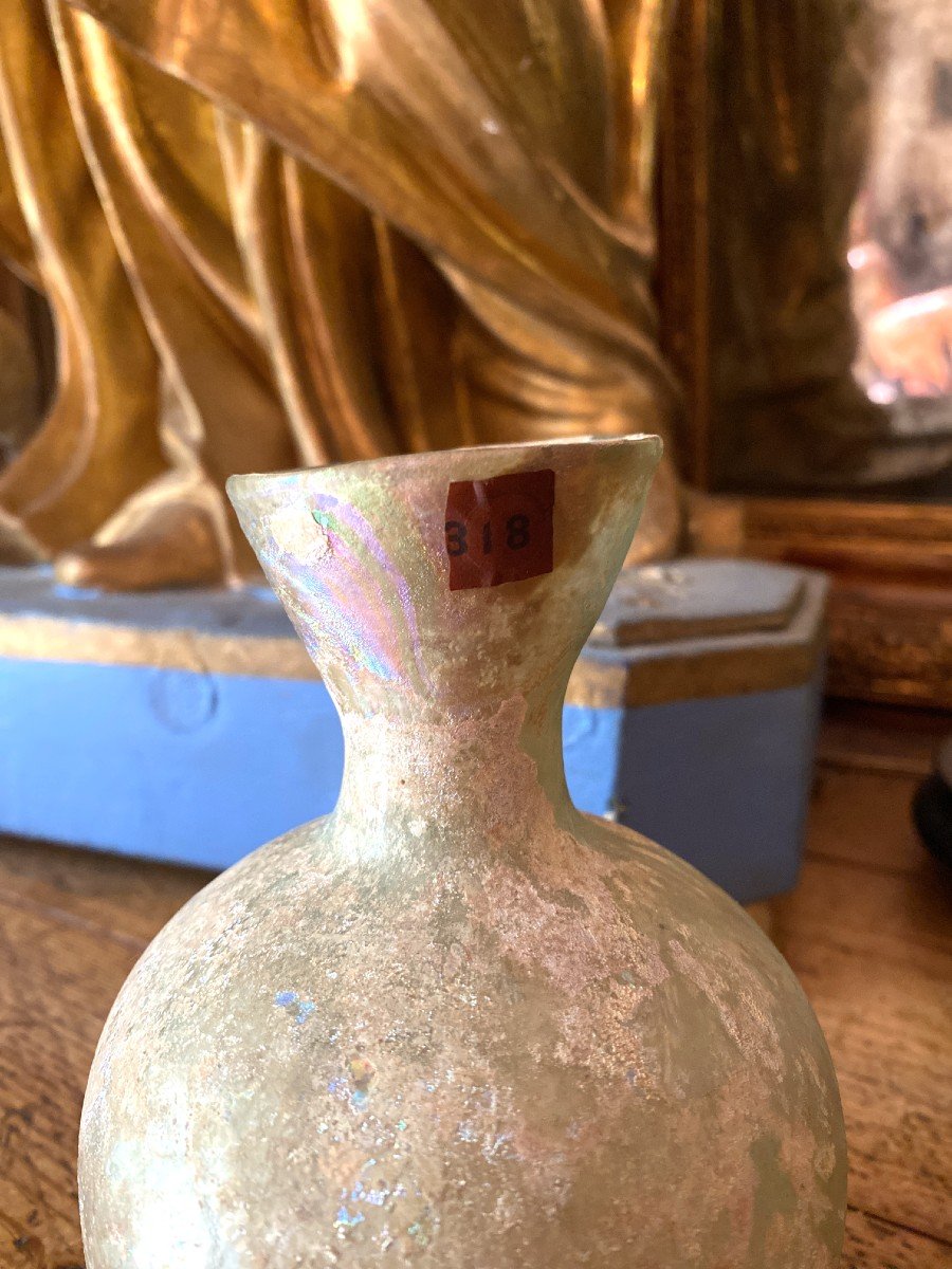 Artifact - Antiquity - Bottle With Globular Body In Iridescent Glass - Large Balsamaire - Empire -photo-1