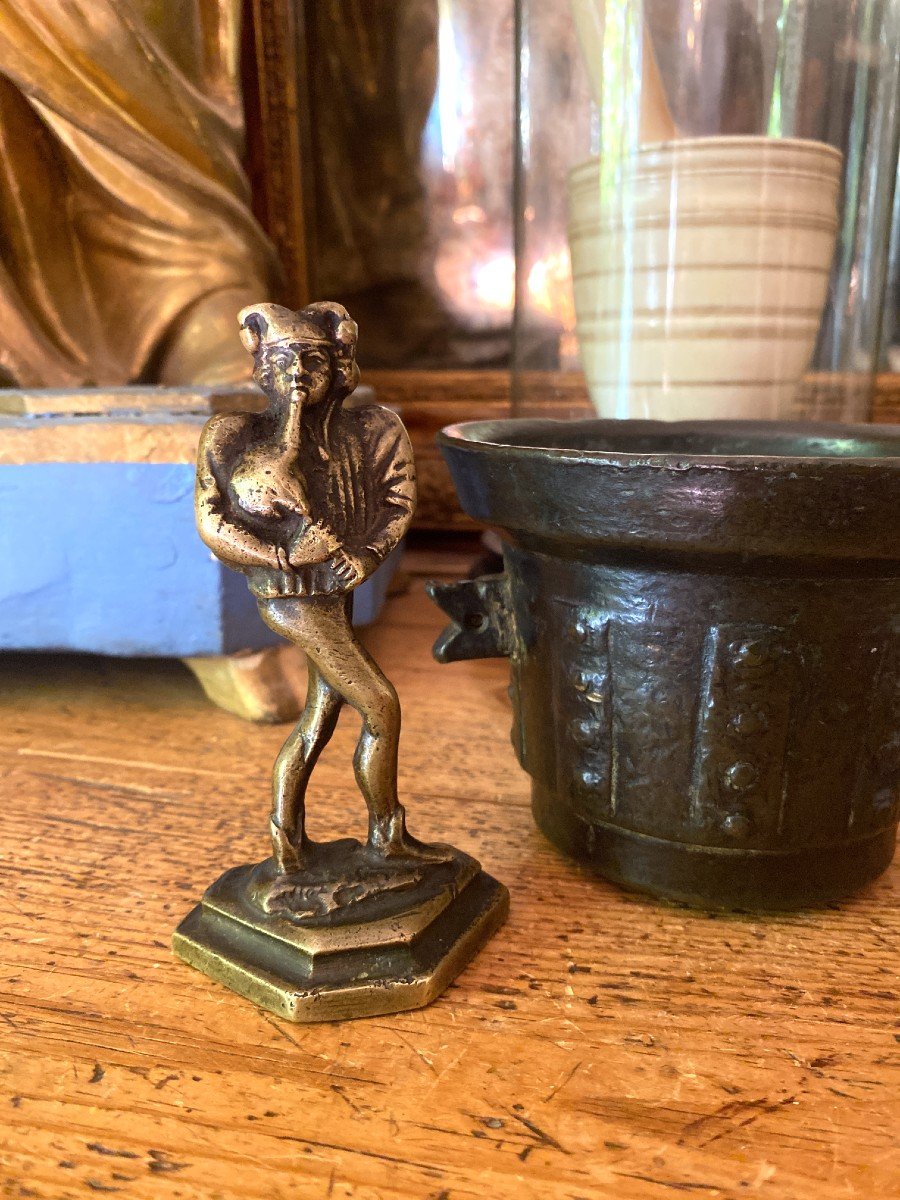 Bronze Sculpture - Dancing Jester Playing The Bagpipes - Flanders - Early Period-photo-4