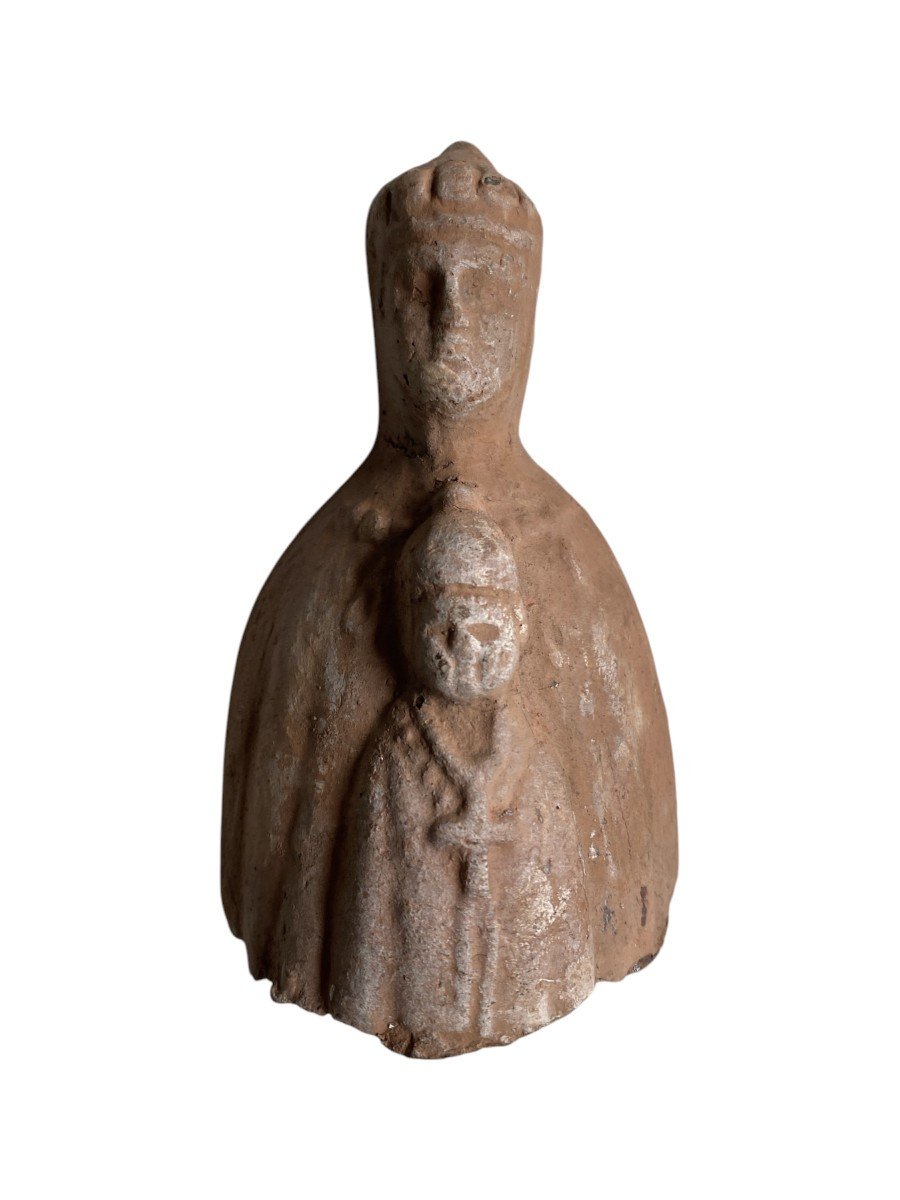 Statuette En Terre Cuite - Vierge Noire Du Puy-en-velay - Art Populaire - Vierge à l'Enfant