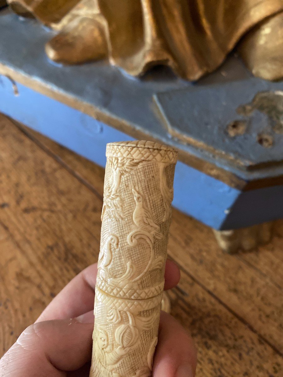 &eacute;tui &agrave; Message Sculpt&eacute; - Billet Doux - Maitre Et Son Chien Jouant &agrave; La Balle - &eacute;cole Dieppoise-photo-2