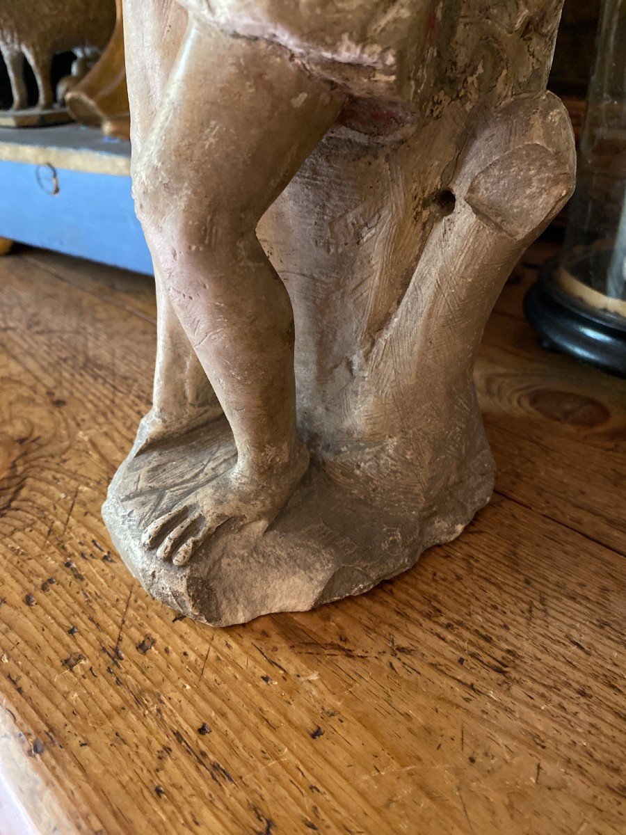 Statuaire &ndash; Statue En Pierre Calcaire De Saint S&eacute;bastien Martyr &ndash; Haute &eacute;poque - Auvergne-photo-4