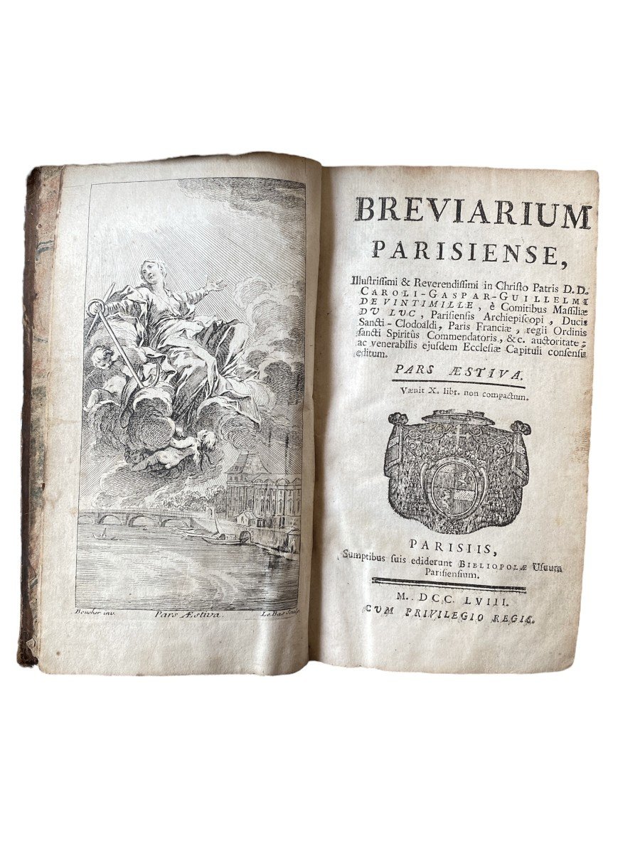 Ancient Book - Breviary - Breviarium Parisiense - Pars æstiva - Paris - Archbishop 