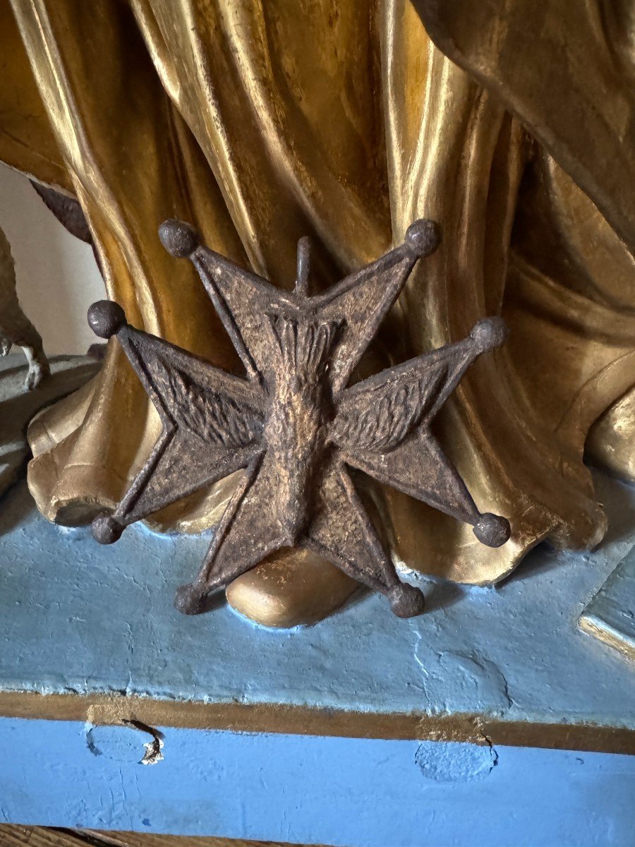 Repoussé Iron Cross – Dove, Annunciation – Cross Of The Holy Spirit – Early Period-photo-3