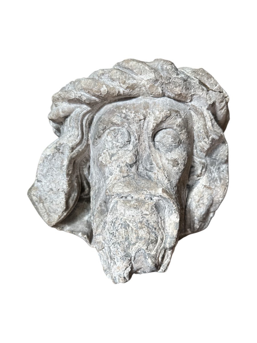 Medieval Statuary - Head Of Christ, Fragment - First Half Of The 15th Century - Late Period 