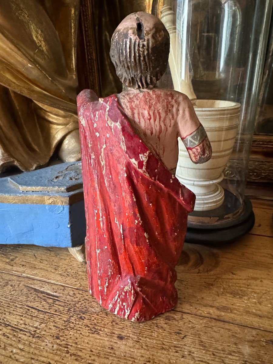 Polychrome Wood Statue - Saint Jerome And The Lion - Polychrome Sculpture - Spanish School-photo-4