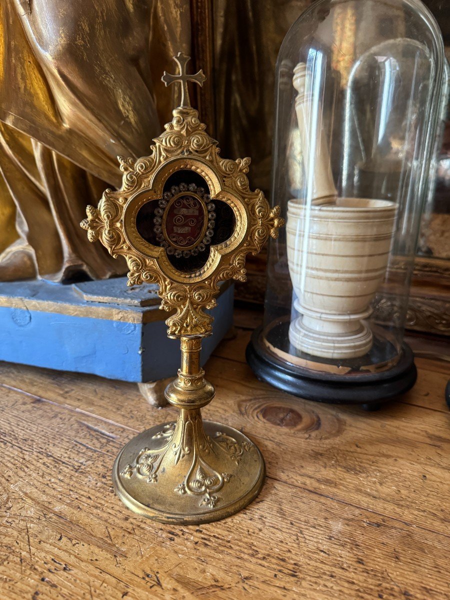 Reliquary “ex Ossibus” – Monstrance – Relic Holder - Reliqaure De Saint Roch - France-photo-2