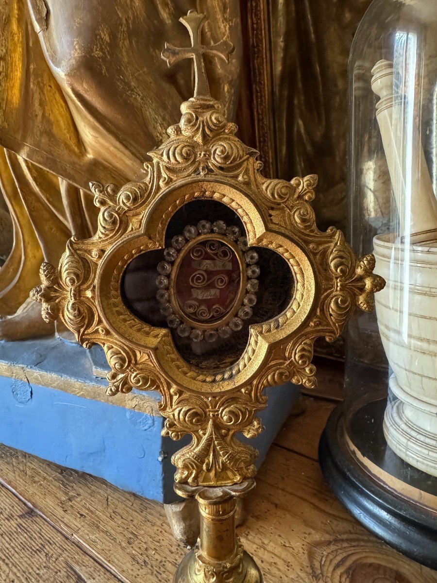 Reliquary “ex Ossibus” – Monstrance – Relic Holder - Reliqaure De Saint Roch - France-photo-3