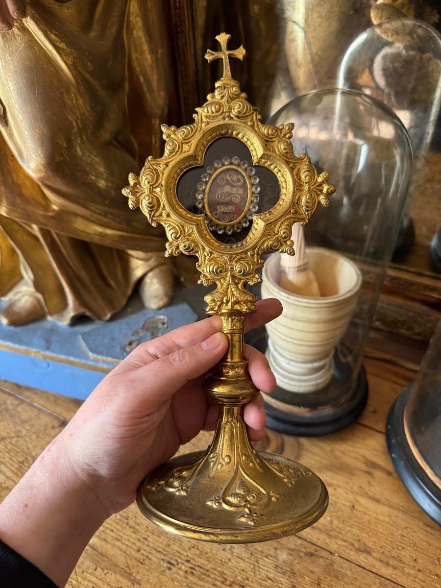 Reliquary “ex Ossibus” – Monstrance – Relic Holder - Reliqaure De Saint Roch - France-photo-1