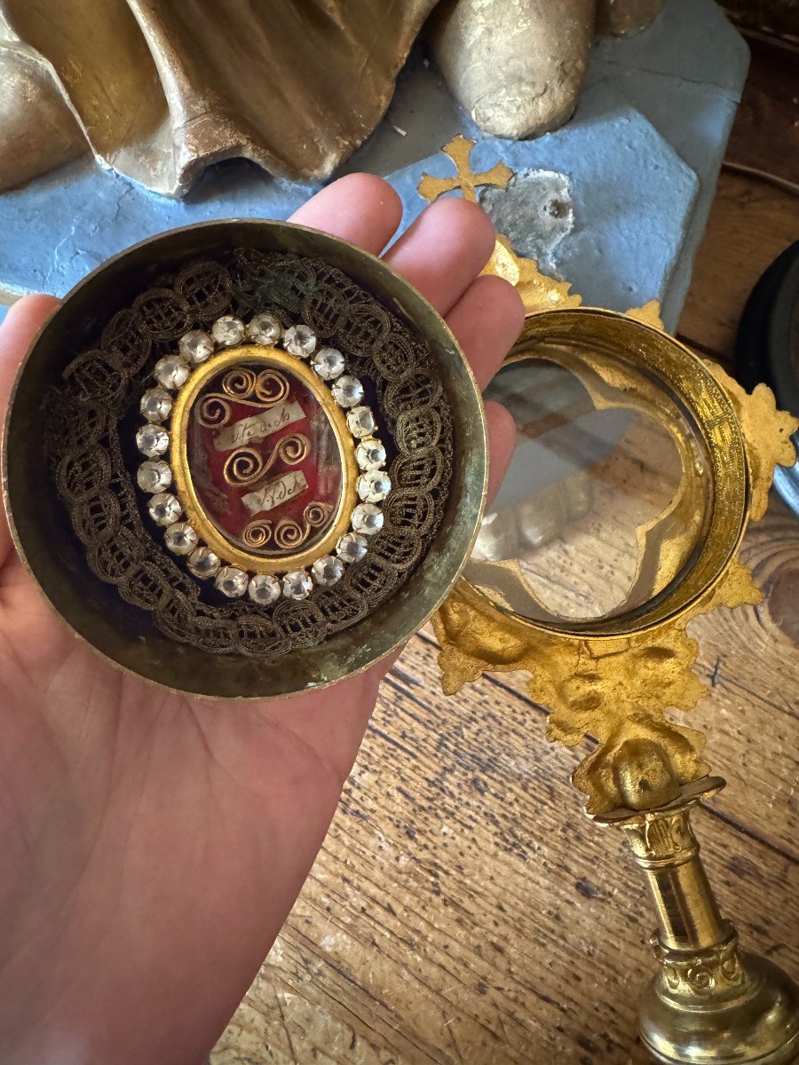 Reliquary “ex Ossibus” – Monstrance – Relic Holder - Reliqaure De Saint Roch - France-photo-3