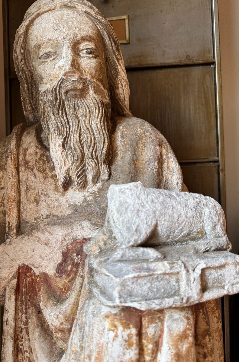 Statuary - Stone Statue Of Saint John The Baptist - Early Period - France-photo-2