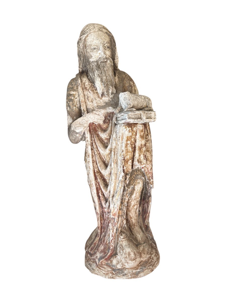 Statuary - Stone Statue Of Saint John The Baptist - Early Period - France