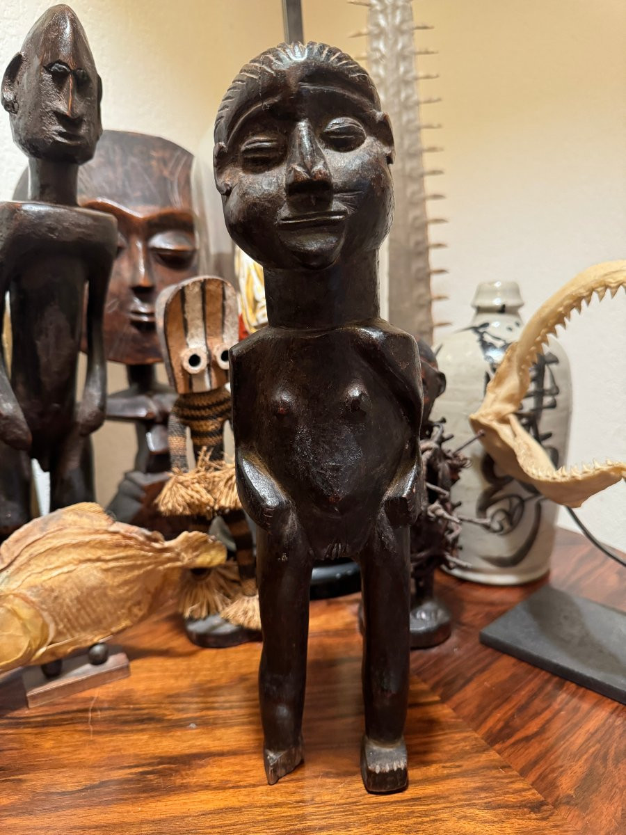 Ancienne Statue Africaine - Art Premier - Fétiche, Figure Rituelle Kusu Ou Woyo – Rdc / Zaïre-photo-2