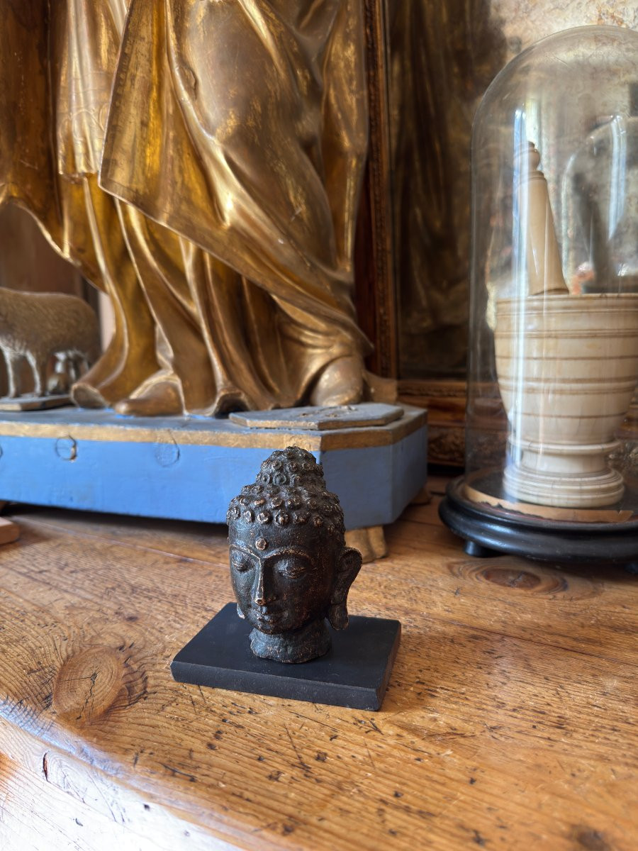 Fragment, Statuaire - Art Bouddhique &ndash; T&ecirc;te De Bouddha En Bronze &ndash; N&eacute;pal -photo-2