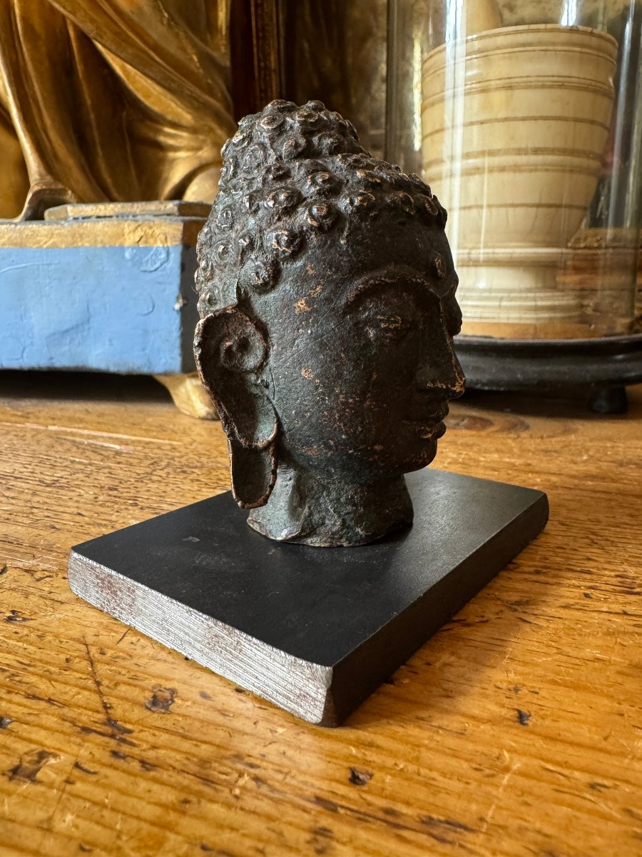 Fragment, Statuaire - Art Bouddhique &ndash; T&ecirc;te De Bouddha En Bronze &ndash; N&eacute;pal -photo-5