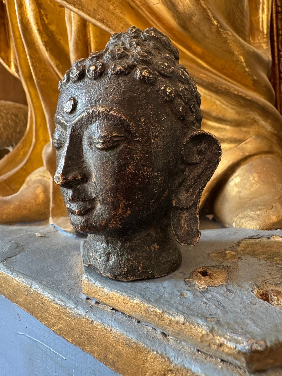 Fragment, Statuaire - Art Bouddhique &ndash; T&ecirc;te De Bouddha En Bronze &ndash; N&eacute;pal -photo-8