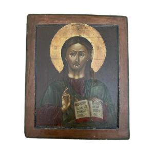 Russian Orthodox Icon - Christ Pantocrator - Icon - Tempera On Wood - Russia