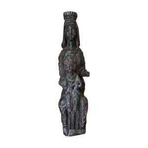 Wooden Sculpture - Virgin In Majesty - Sedes Sapientiae - Popular Art - Auvergne