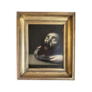 Oil On Panel - Head Of Saint John The Baptist - Beheading Of Saint John The Baptist - France