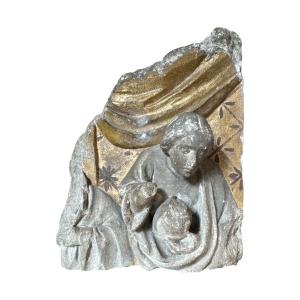 Sculpture - Fragment Of High Relief - Saint Mary Magdalene And Her Ointment Pot - High Period