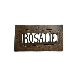 Small Engraved Lace Folder – “rosalie” – Named And Dated – 1884 – Folk Art