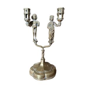 Anthropomorphic Gothic Bronze Candlestick – Männleinleuchter – In The Haute Epoque Taste