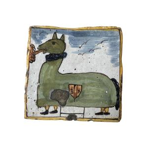 Creature, Curiosity - Earthenware Tile Representing A Musala - Spain, Bestiary