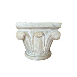 Sculpture – Carved Marble Capital – Simplified Corinthian Order – Corinthian Capital 