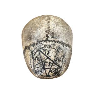 Curiosit&eacute;, Diable &ndash; Occultisme &ndash; Calotte Grav&eacute;e &ndash; Cr&acirc;ne &ndash; Pentacle &ndash; Objet De Sorcellerie