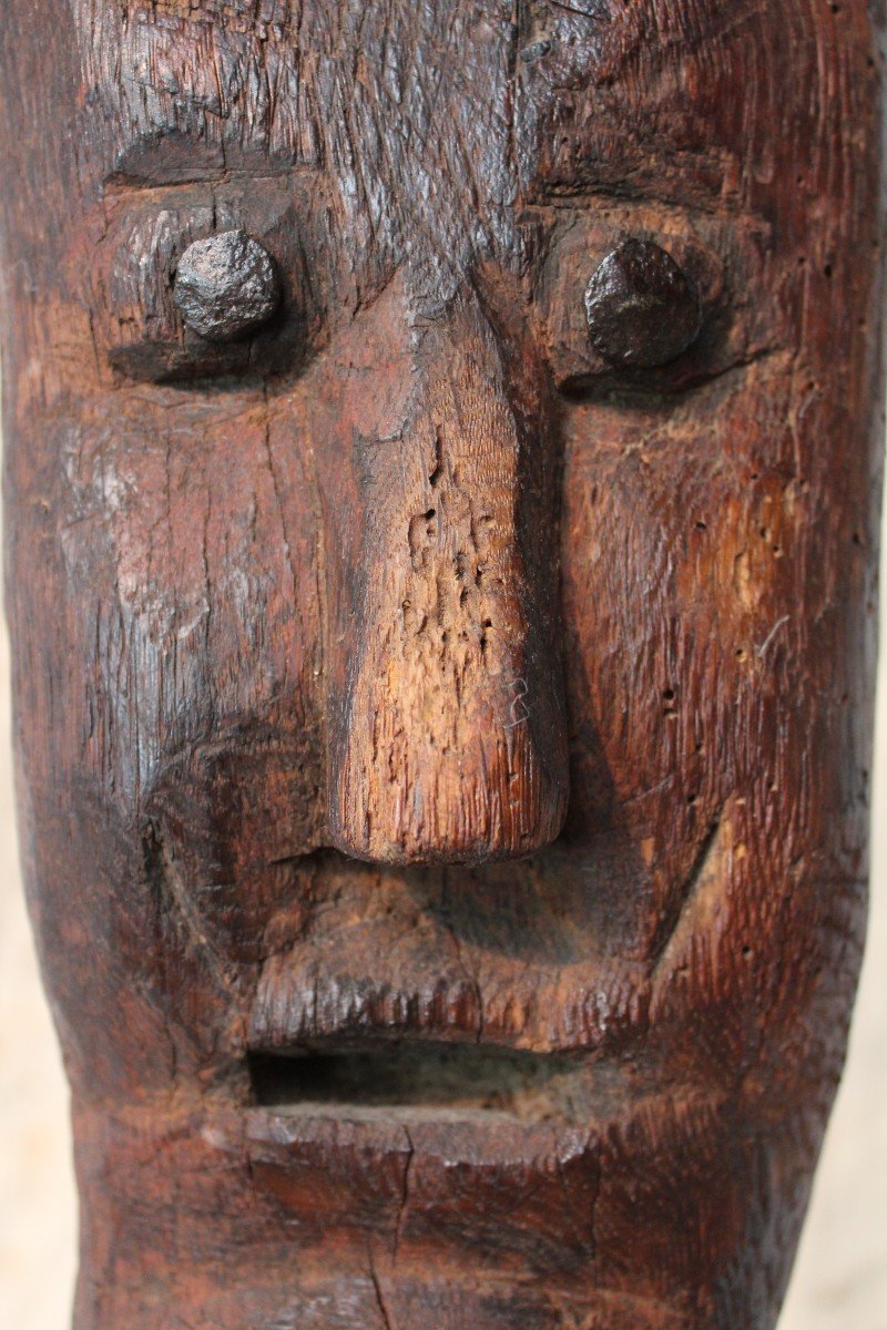 19th Century Primitive Wooden Figure-photo-3