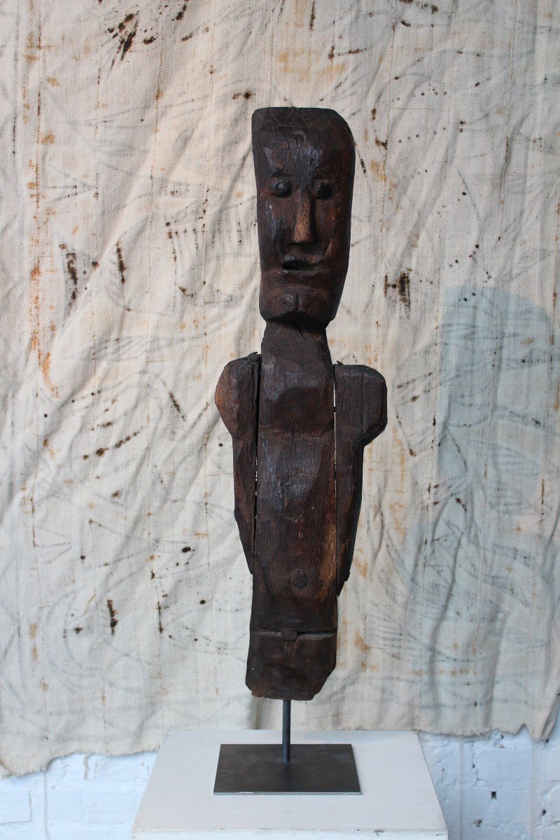 19th Century Primitive Wooden Figure