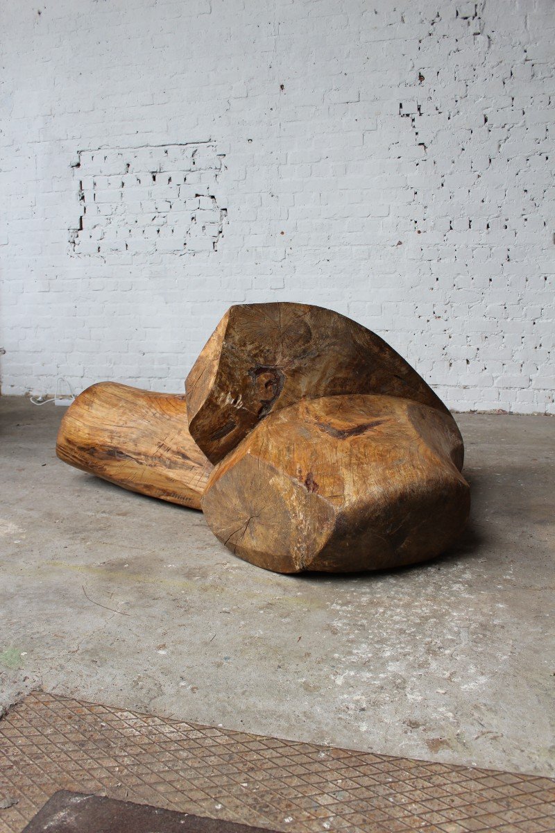 Sculpture "pebble" En Bois - Roland Lavianne-photo-3